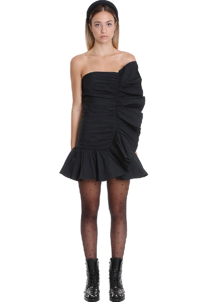 RED VALENTINO DRESS IN BLACK SYNTHETIC FIBERS