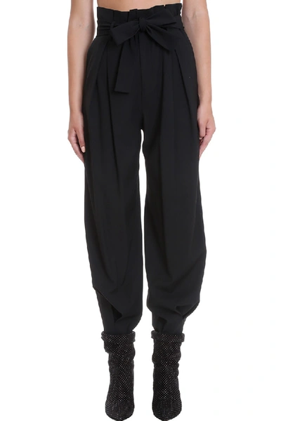 RED VALENTINO PANTS IN BLACK COTTON