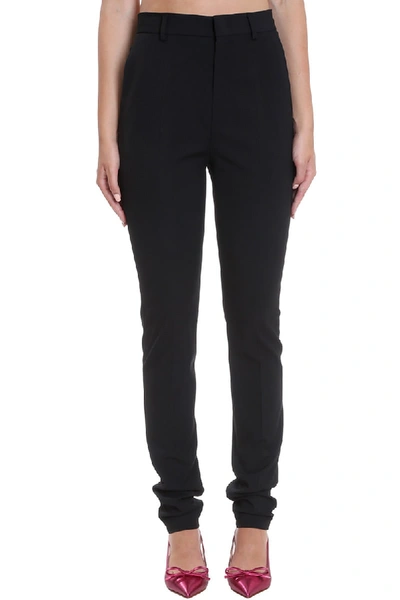 RED VALENTINO PANTS IN BLACK COTTON