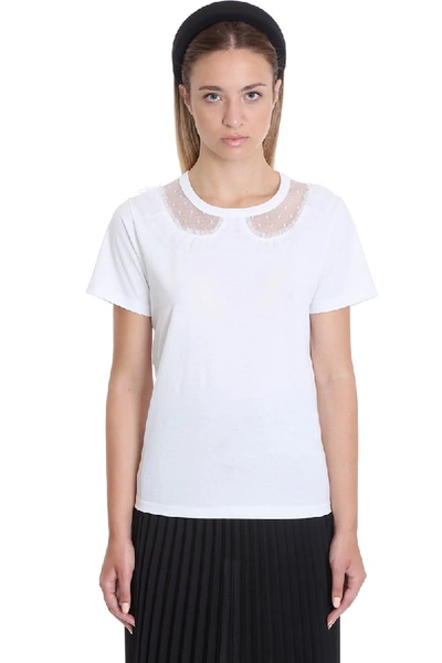 RED VALENTINO T-SHIRT IN WHITE COTTON