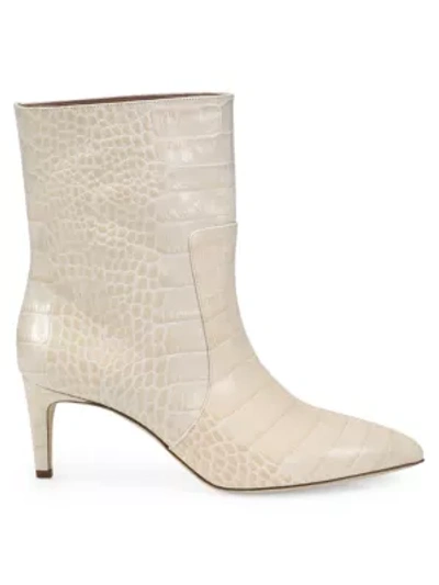 PARIS TEXAS Croc-Embossed Leather Ankle Boots