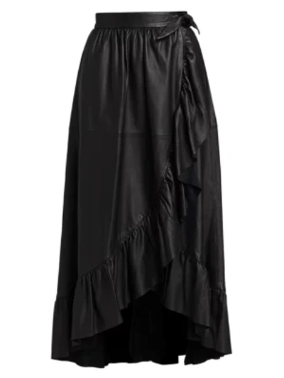 ZIMMERMANN Ladybeetle Leather Wrap Midi Skirt