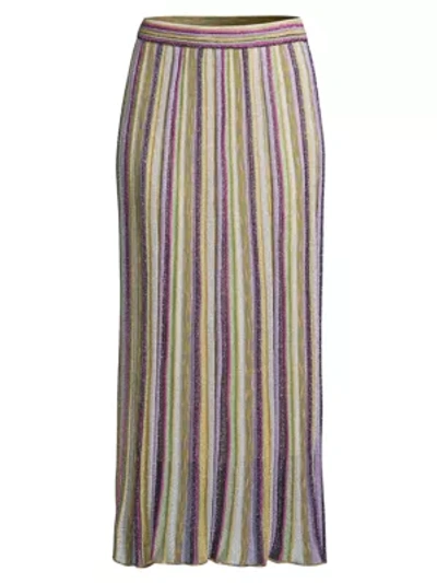 M MISSONI Lurex Stripe Knit Midi Skirt