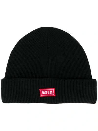 MSGM LOGO PATCH KNITTED BEANIE