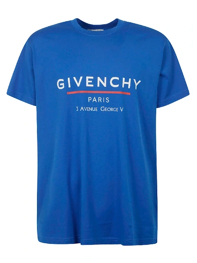 Shop Givenchy 3 Avenue George V T-shirt In Ocean Blue