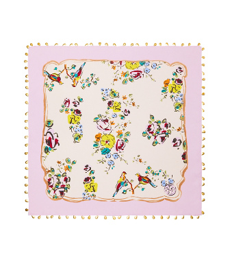 Shop Tory Burch Porcelain Floral Embellished Neckerchief In Pink