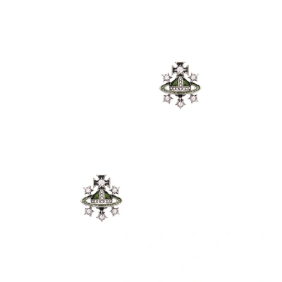 VIVIENNE WESTWOOD DALILA BAS RELIEF GUNMETAL ORB EARRINGS