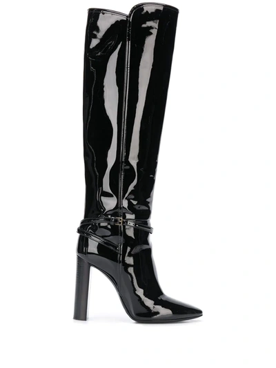 SAINT LAURENT 110MM PATENT-LEATHER BOOTS