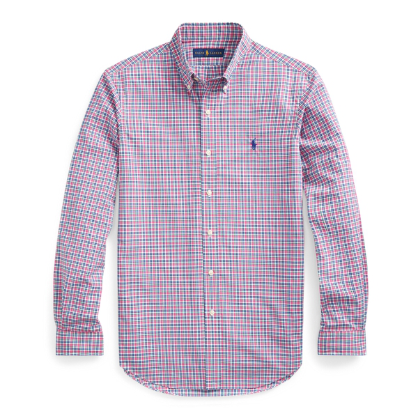 Shop Ralph Lauren Classic Fit Plaid Poplin Shirt In Pink/blue Multi