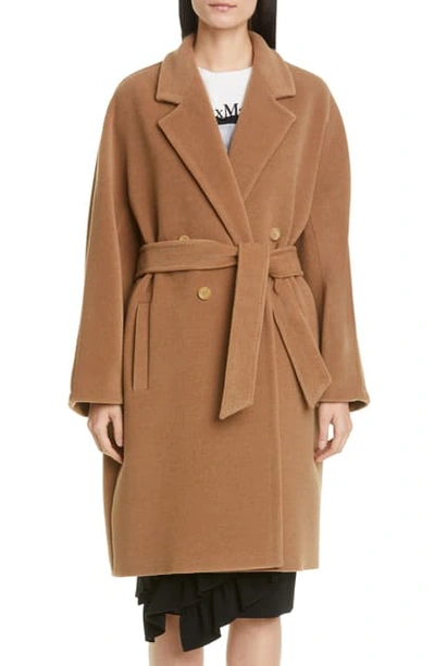 MAX MARA BAIOCCO DOUBLE BREASTED CAMEL HAIR & WOOL COAT