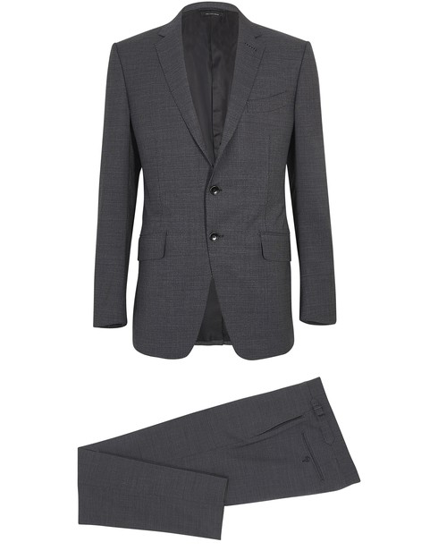 Shop Tom Ford O'connor Prince Of Wales Suit In Dark Grey