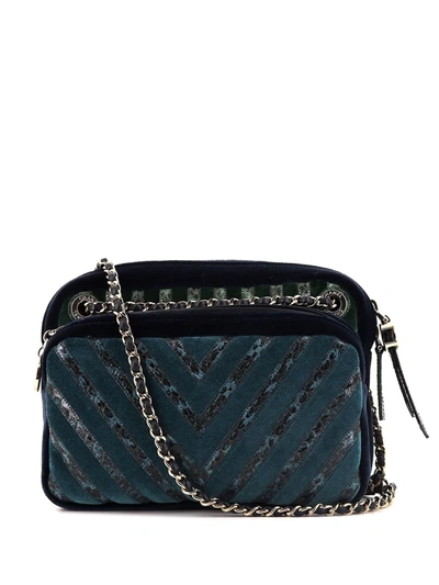 CHANEL 2010S CHEVRON APPLIQUÉ CAMEGA BAG