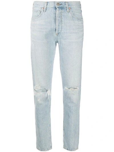 CITIZEN OF HUMANITY LIYA RIPPED SLIM-LEG JEANS