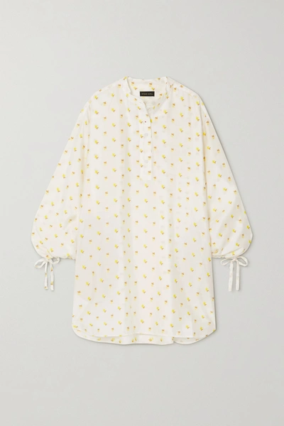 STINE GOYA NEVA TIE-DETAILED FLORAL-JACQUARD MINI DRESS