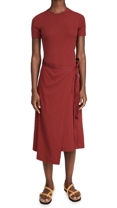 ROSETTA GETTY SHORT SLEEVE APRON T-SHIRT DRESS