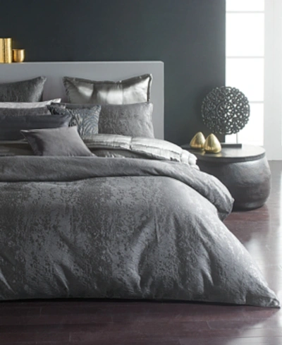 DONNA KARAN CLOSEOUT! DONNA KARAN HOME MOONSCAPE REVERSIBLE TEXTURED JACQUARD DUVET COVER, FULL/QUEEN
