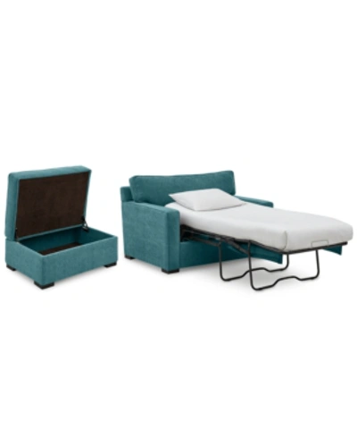 FURNITURE RADLEY 54" FABRIC CHAIR BED & 36" STORAGE OTTOMAN, CREATED FOR MACY'S