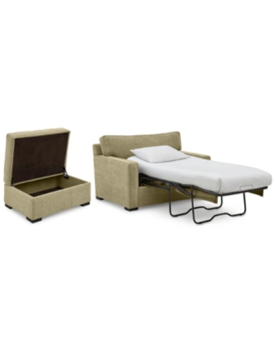 FURNITURE RADLEY 54" FABRIC CHAIR BED & 36" STORAGE OTTOMAN, CREATED FOR MACY'S