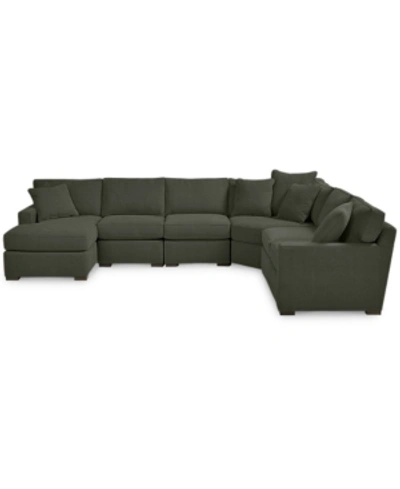 FURNITURE RADLEY FABRIC 6-PIECE CHAISE SECTIONAL WITH WEDGE, CREATED FOR MACY'S