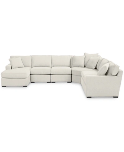 FURNITURE RADLEY FABRIC 6-PIECE CHAISE SECTIONAL WITH WEDGE, CREATED FOR MACY'S