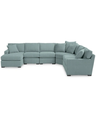 FURNITURE RADLEY FABRIC 6-PIECE CHAISE SECTIONAL WITH WEDGE, CREATED FOR MACY'S