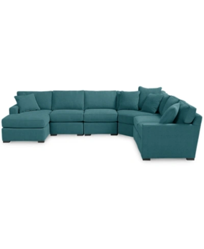 FURNITURE RADLEY FABRIC 6-PIECE CHAISE SECTIONAL WITH WEDGE, CREATED FOR MACY'S