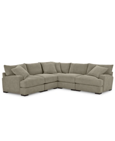 FURNITURE CLOSEOUT! RHYDER 5-PC. FABRIC SECTIONAL SOFA WITH ARMLESS CHAIR, CREATED FOR MACY'S