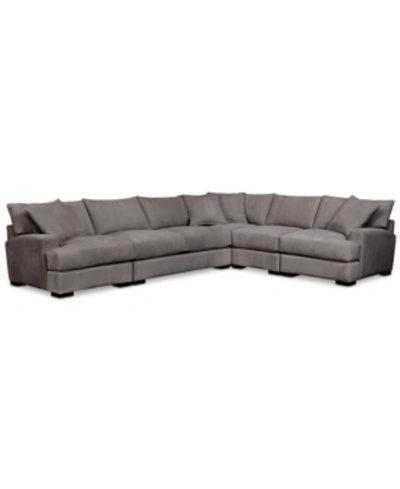 FURNITURE CLOSEOUT! RHYDER 5-PC. FABRIC SECTIONAL SOFA WITH APARTMENT SOFA, CREATED FOR MACY'S