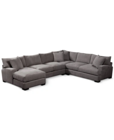 FURNITURE CLOSEOUT! RHYDER 4-PC. 112" FABRIC SECTIONAL SOFA WITH CHAISE, CREATED FOR MACY'S