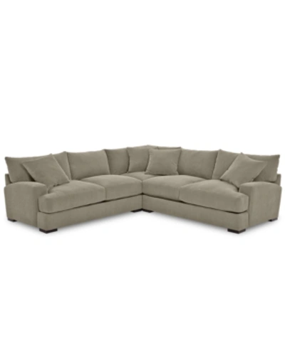 FURNITURE CLOSEOUT! RHYDER 3-PC. 'L' SHAPED FABRIC SECTIONAL SOFA, CREATED FOR MACY'S