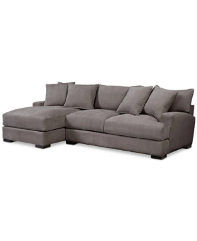 FURNITURE CLOSEOUT! RHYDER 2-PC. FABRIC SECTIONAL SOFA WITH CHAISE, CREATED FOR MACY'S