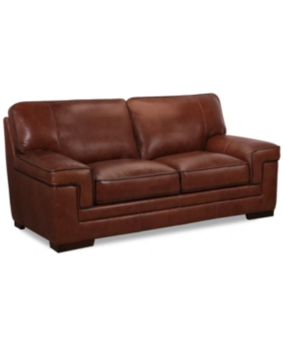FURNITURE MYARS 69" LEATHER LOVESEAT, CREATED FOR MACY'S