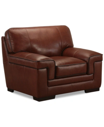 FURNITURE MYARS 47" LEATHER CHAIR, CREATED FOR MACY'S