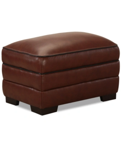 FURNITURE MYARS LEATHER OTTOMAN, CREATED FOR MACY'S