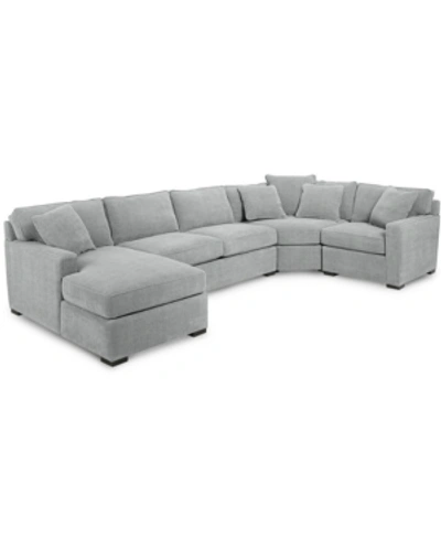 FURNITURE RADLEY 4-PC. FABRIC CHAISE SECTIONAL SOFA WITH WEDGE PIECE, CREATED FOR MACY'S