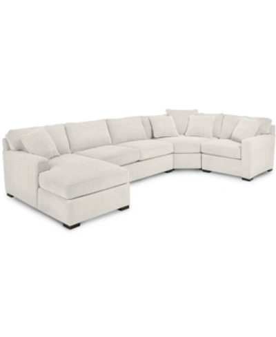 FURNITURE RADLEY 4-PC. FABRIC CHAISE SECTIONAL SOFA WITH WEDGE PIECE, CREATED FOR MACY'S