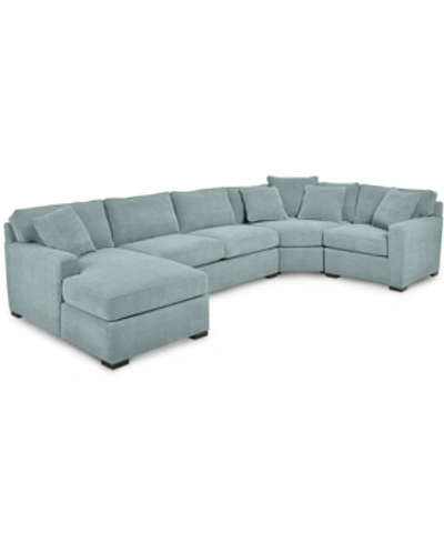 FURNITURE RADLEY 4-PC. FABRIC CHAISE SECTIONAL SOFA WITH WEDGE PIECE, CREATED FOR MACY'S