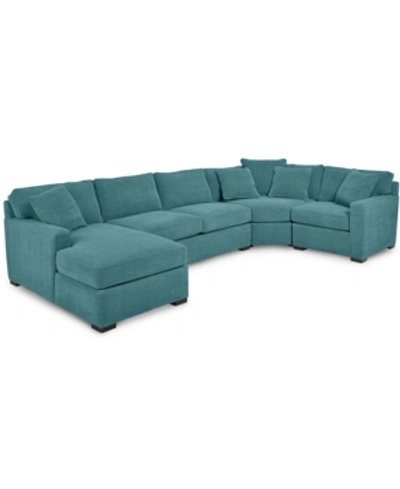 FURNITURE RADLEY 4-PC. FABRIC CHAISE SECTIONAL SOFA WITH WEDGE PIECE, CREATED FOR MACY'S