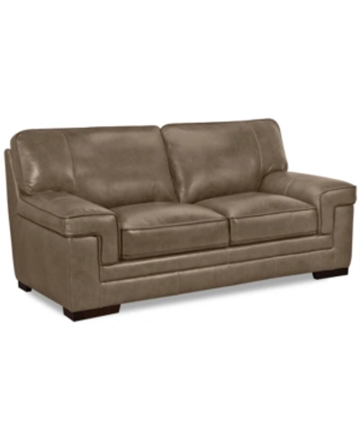 FURNITURE MYARS 69" LEATHER LOVESEAT, CREATED FOR MACY'S