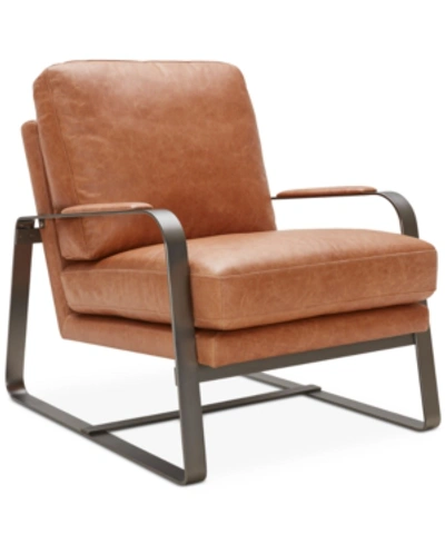 FURNITURE JOLLENE 27" LEATHER ACCENT CHAIR, CREATED FOR MACY'S