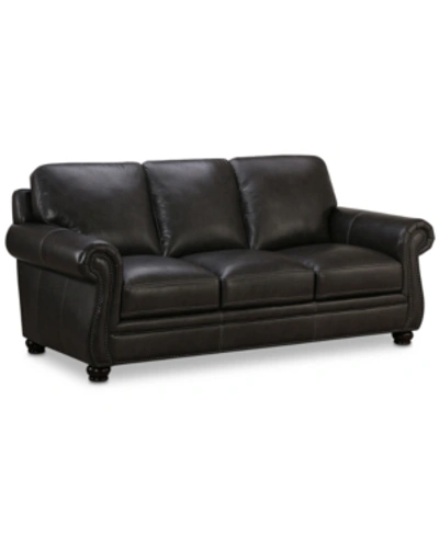 FURNITURE CLOSEOUT! ROSELAKE 87" LEATHER SOFA, CREATED FOR MACY'S