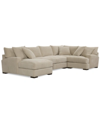 FURNITURE CLOSEOUT! RHYDER 4-PC. 80'' FABRIC SECTIONAL SOFA WITH CHAISE, CREATED FOR MACY'S
