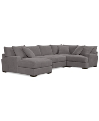 FURNITURE CLOSEOUT! RHYDER 4-PC. 80'' FABRIC SECTIONAL SOFA WITH CHAISE, CREATED FOR MACY'S