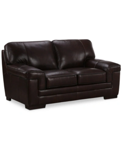FURNITURE MYARS 69" LEATHER LOVESEAT, CREATED FOR MACY'S