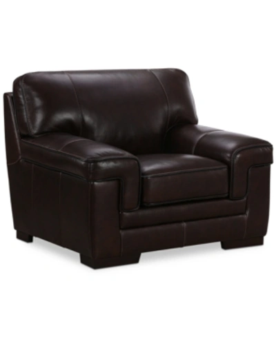 FURNITURE MYARS 47" LEATHER CHAIR, CREATED FOR MACY'S