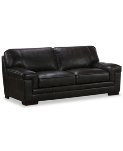 FURNITURE MYARS 91" LEATHER SOFA, CREATED FOR MACY'S