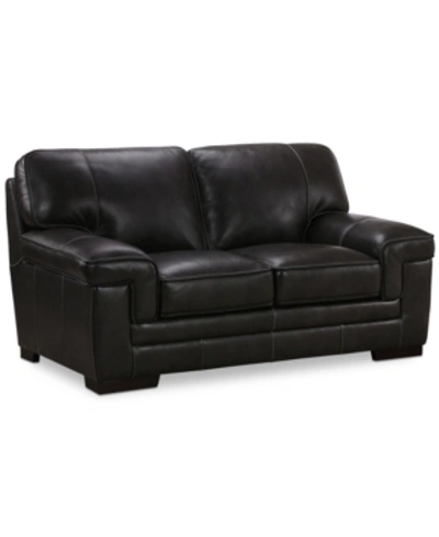 FURNITURE MYARS 69" LEATHER LOVESEAT, CREATED FOR MACY'S