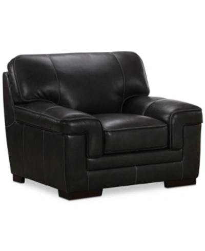 FURNITURE MYARS 47" LEATHER CHAIR, CREATED FOR MACY'S