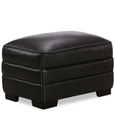 FURNITURE MYARS LEATHER OTTOMAN, CREATED FOR MACY'S