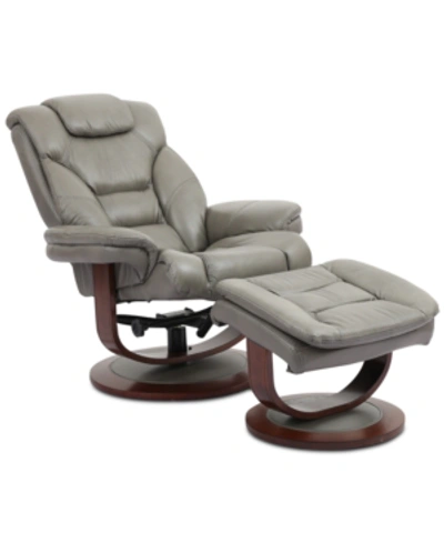 FURNITURE FARINGDON LEATHER EURO CHAIR & OTTOMAN